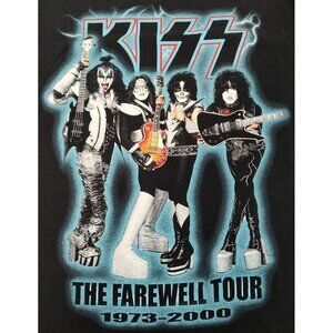 Vintage KISS Farewell Tour Shirt Men's XL (48) Black 1973-2000 Band Tee Original
